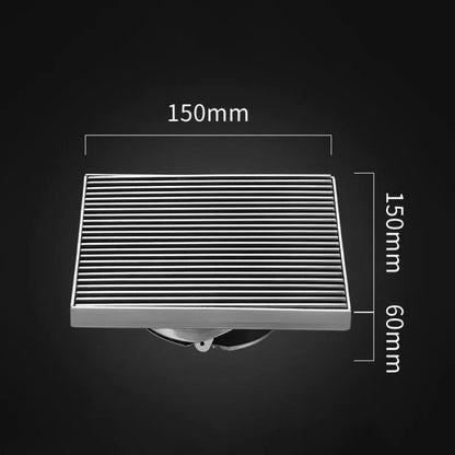 304 Stainless Steel Balcony Square Floor Drain Engineering Large Displacement Deodorant Floor Drain Outdoor Floor Drain
