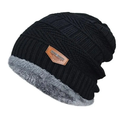 Beanies Men Winter Hat Women Knitted Hats For Men Cap Winter Beanie Caps Gorro Thick Warm Brimless Fur Bonnet Mens