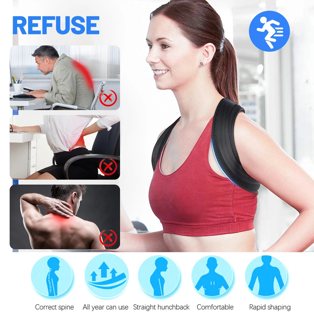 1pcs Back Posture Correction Belt Hunchback Corrector Adult Men and Women Sitting Posture Correction Belt Shoulder Straight Back