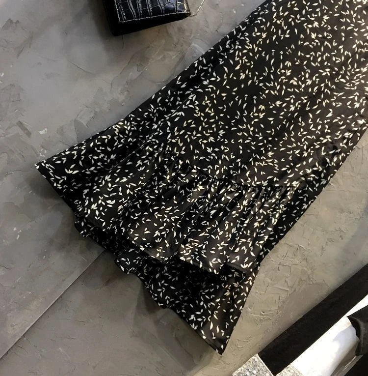 Floral Skirts for Women Midi Clothing Maxi Long Chiffon Flare Womens Skirt Fashion Chic and Elegant High Quality Aesthetic Trend