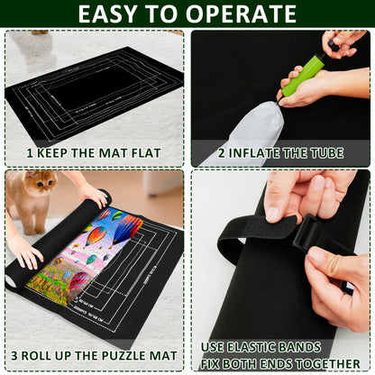 Puzzles Pad Felt Mat Up to 1500/2000/3000 Pieces Play Mat Puzzles Blanket Puzzle Accessories Easy to Use Roll Up Jigsaw