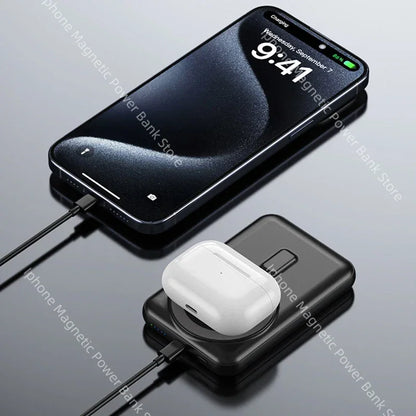 2025 15W Solar Magnetic Power Bank 20000mAh, Wireless Fast Charging USB-C, PD20W Fast Charge, Portable Solar Charger for Phones