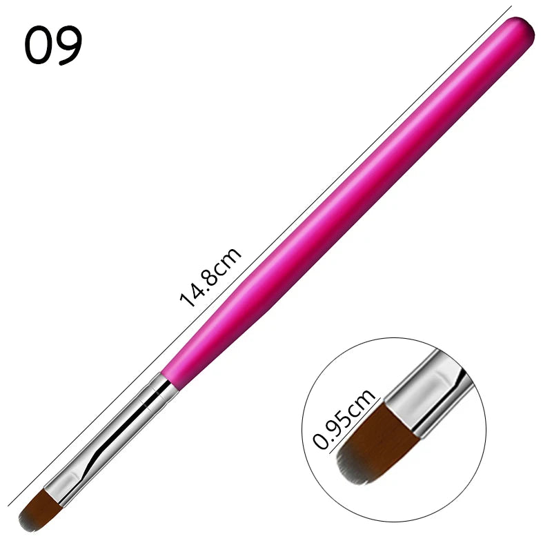 1-9PCS Nails Art Brush Pen 3D Tips Pattern Phototherapy Acrylic UV Gel Extension Builder Coating Painting Pen DIY Manicure Tools