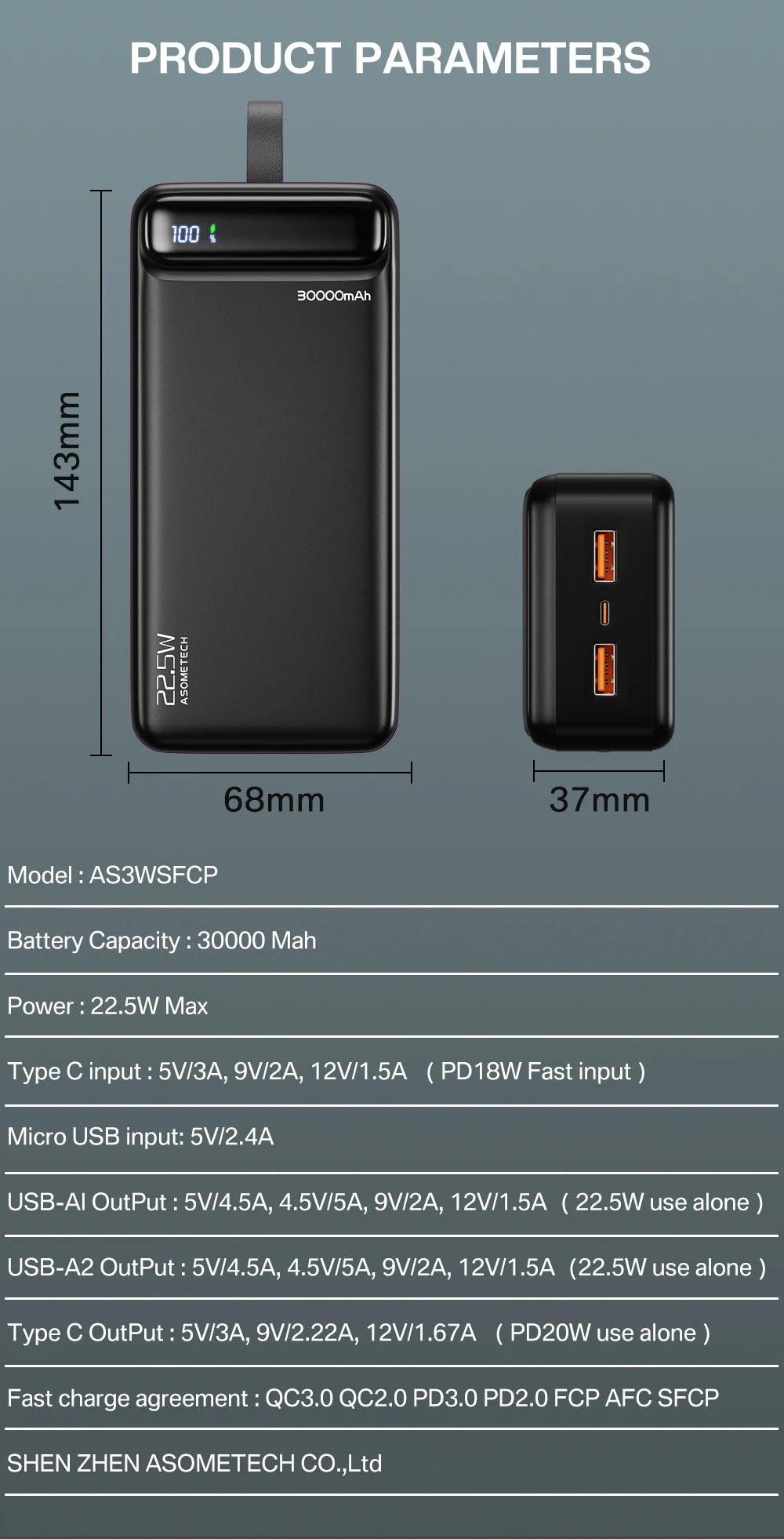 Power Bank 20000mAh Portable Charger Poverbank USB Type C PD Fast Charging Powerbank 10000mAh External Battery for iPhone Xiaomi