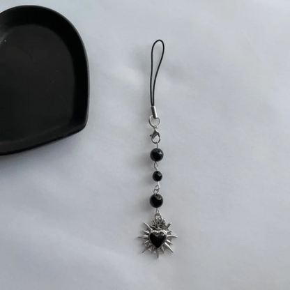 handmade Gothic mobile phone accessories | Gift | Y2K | Neo Gothic | Red and Black | Star | Cross