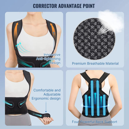 Back Shoulder Posture Corrector for Women & Men Postura De Espalda Stretcher Straightener Brace Support Belt Lumbar Coluna Faja