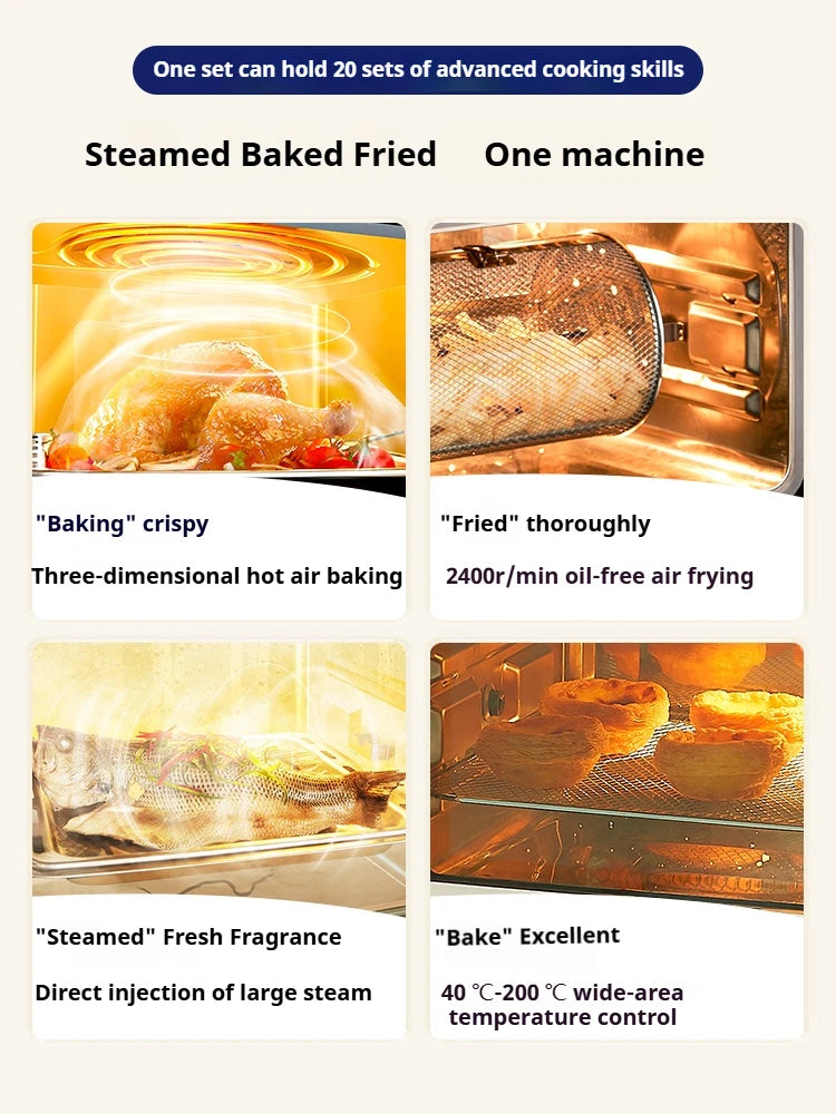 High-end smart air fryer, baking and frying dual-purpose, fully automatic and efficient touch-screen air steam oven for commerci