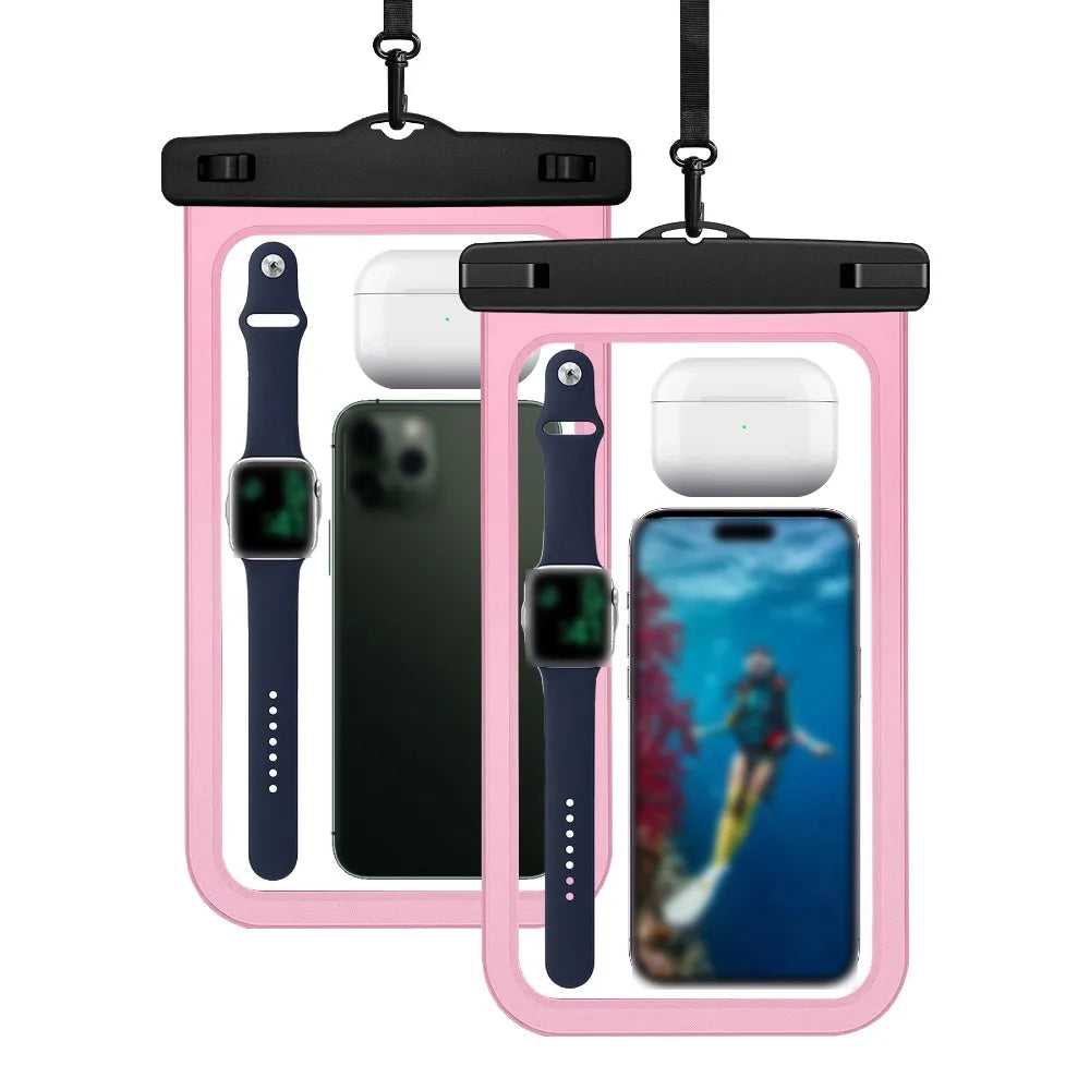 Waterproof Mobile Phone Bag Touchable Screen Large Capacity Phone Protector Pouch with Neck Lanyard Transparent