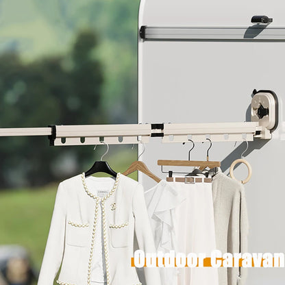 Retractable Clothes Hanger Wall Mounted No Punching Laundry Drying Rack Foldable Drying Racks Space Saving For Bathroom Balcony