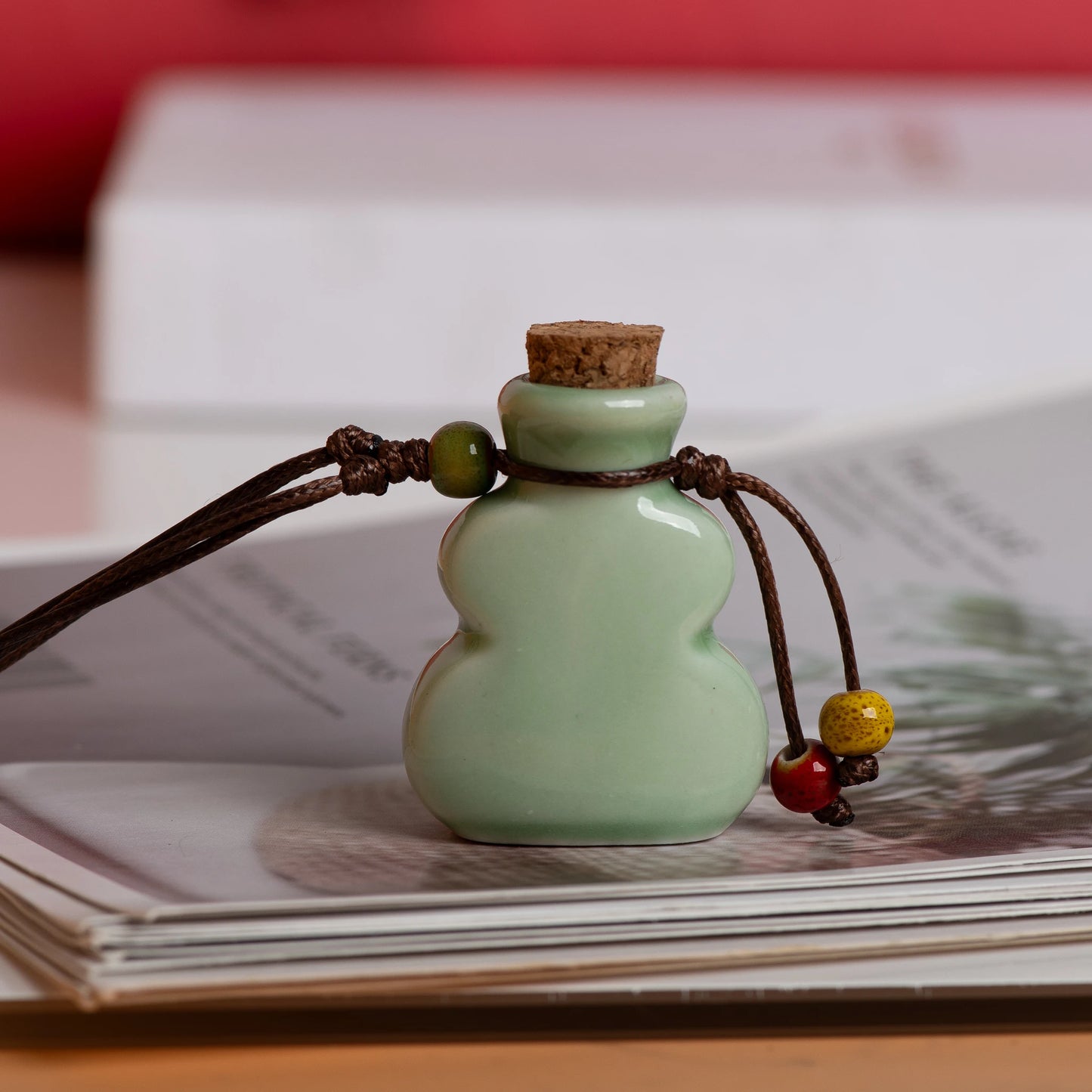 Handmade Ceramic Perfume Bottle Pendant Essential Oil Diffuser Artisan Craft Jewelry