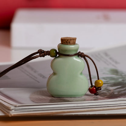 Handmade Ceramic Perfume Bottle Pendant Essential Oil Diffuser Artisan Craft Jewelry