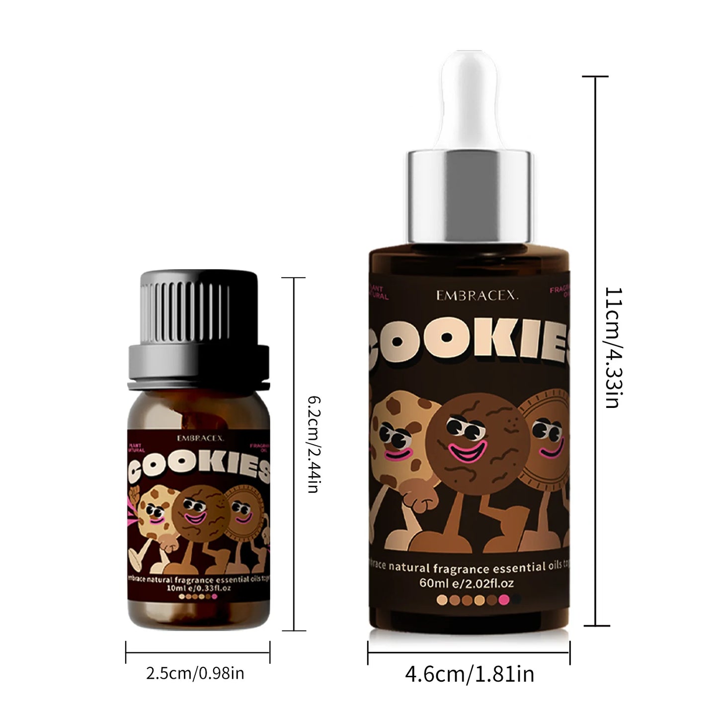 10ml+60ml Essential Oils Cookies Fragrance Perfume Aromatherapy Essential Oils Gourmand Perfume Car Aromatherapy Gift
