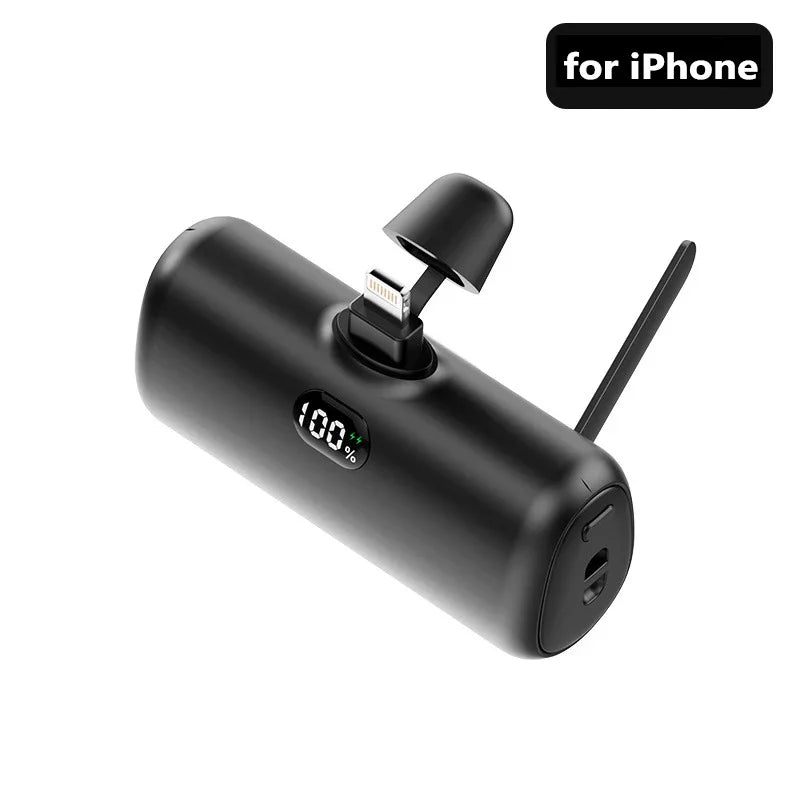 New Mini Capsule Power Bank Pocket Fast Charging Digital Display Power Bank Holder Portable Power Bank for iPhone,Xiaomi,Huawei