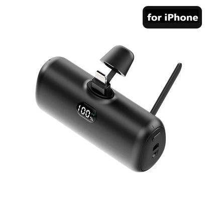 New Mini Capsule Power Bank Pocket Fast Charging Digital Display Power Bank Holder Portable Power Bank for iPhone,Xiaomi,Huawei