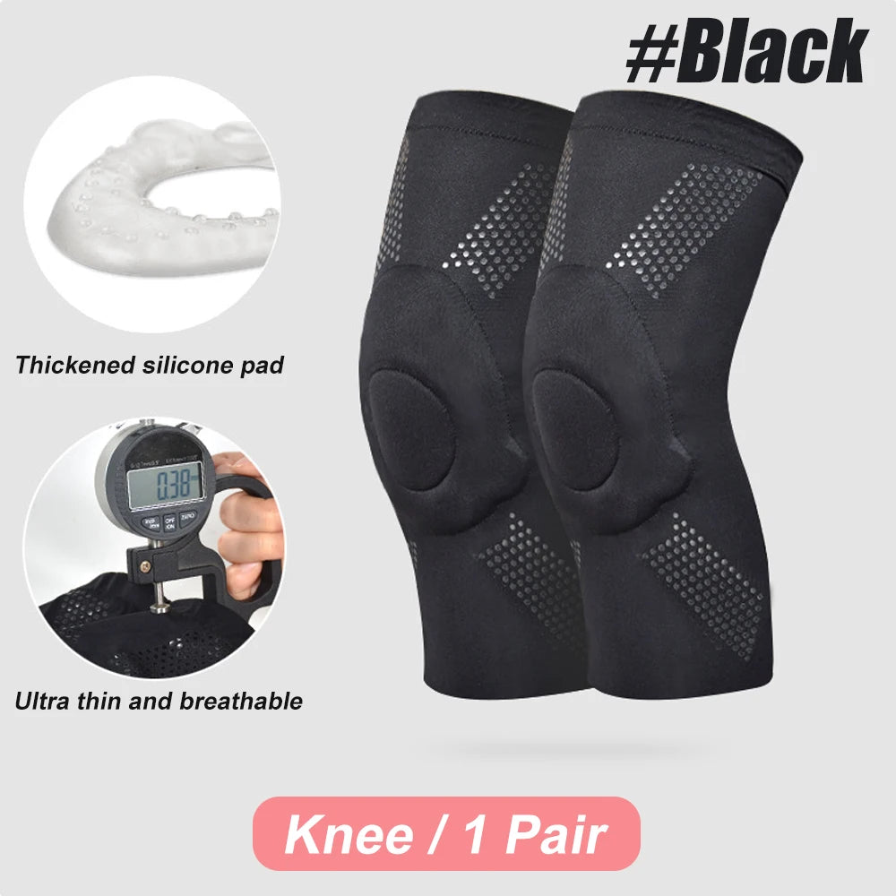 1Pair Compression Knee Elbow Pads With Silicone Gel Pad, Volleyball Knee Pads for Women Girls Dancers Yoga Pole Floor Dance