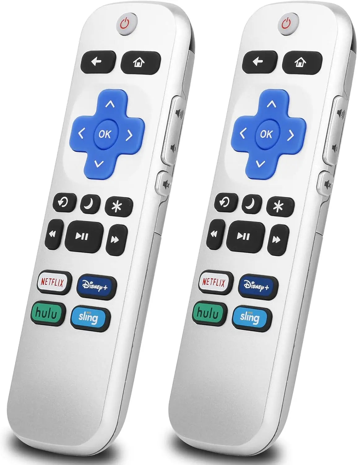 2 Pack Replacement Remote for All Roku TVs. Compatible with TCL Roku, Hisense Roku, Onn Roku, and Philips Roku Smart TVs (Not for Roku Stick and Box)