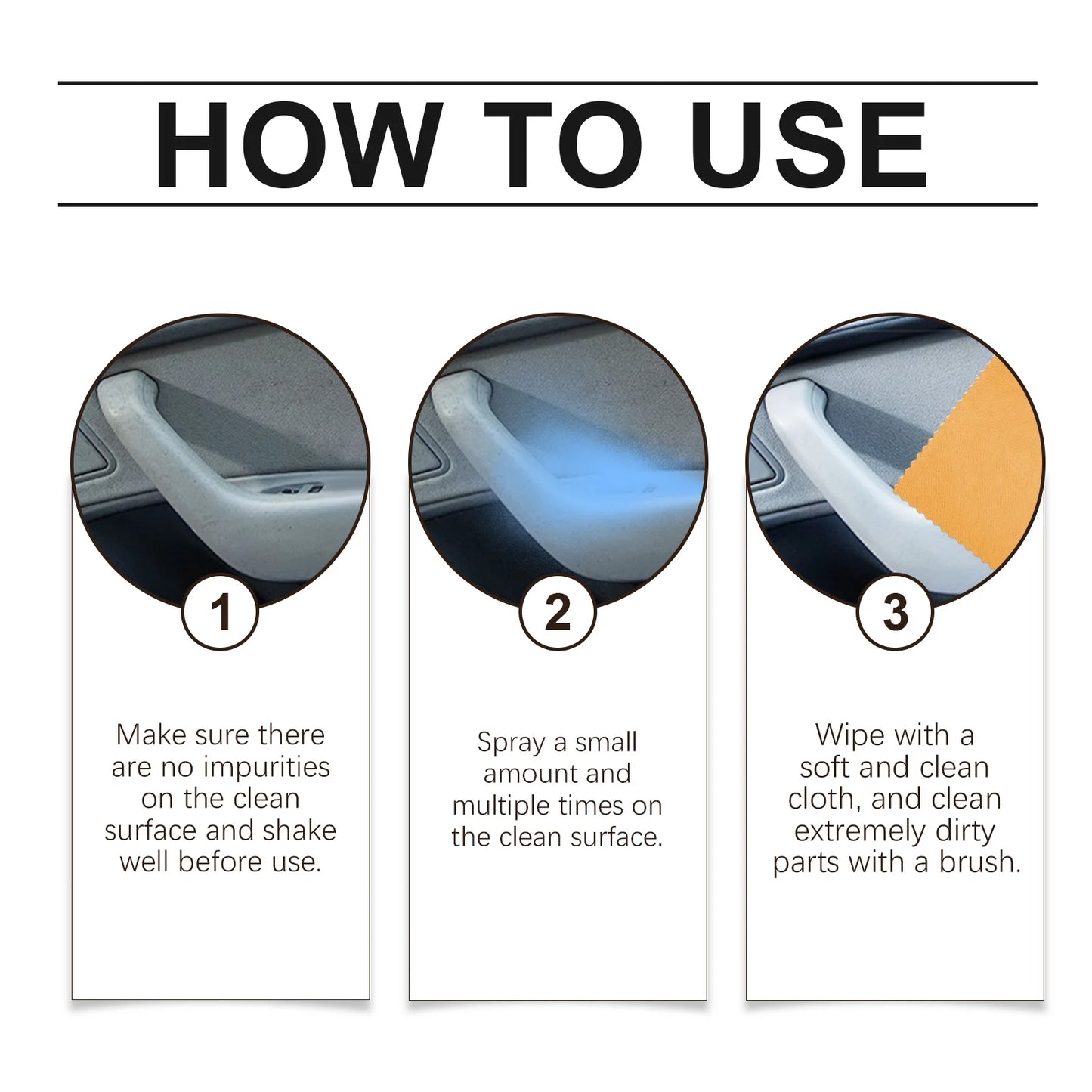 Premium Car Interior Cleaner Spray - Leather Fabric Plastic Cleaner&Protector Auto&Detailing Stain Removal Odor Eliminator Kit