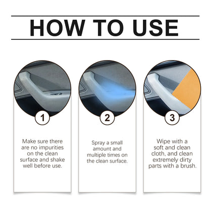 Premium Car Interior Cleaner Spray - Leather Fabric Plastic Cleaner&Protector Auto&Detailing Stain Removal Odor Eliminator Kit