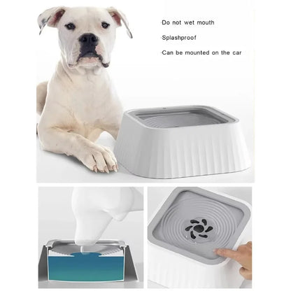 Pet Water Bowl Non-wet Mouth Cat Neck Guard Dog Buoyancy Birdbath Pet Water Fountain with Floating Plates No Spill Water Bowl