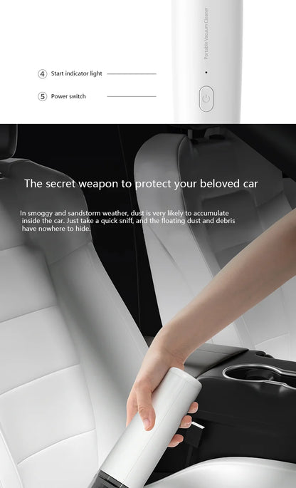 Vacuum Cleaner Mini Car Cleaning Powerful Suction Handheld Car Vacuum Cleaner Rechargeable for Car and Home Auto Vacuum Cleaner