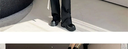 LUZHEN Stylish Personality Ribbon Decorate Translucent Long Sleeve Shirts Men's Elegant 2025 New Stylish Fake Two Piece LZ2413