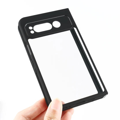 For Google Pixel Fold Case Cover Google Pixel Fold Capa Black Frame Shockproof Back Len Protector Clear Fundas Google Pixel Fold