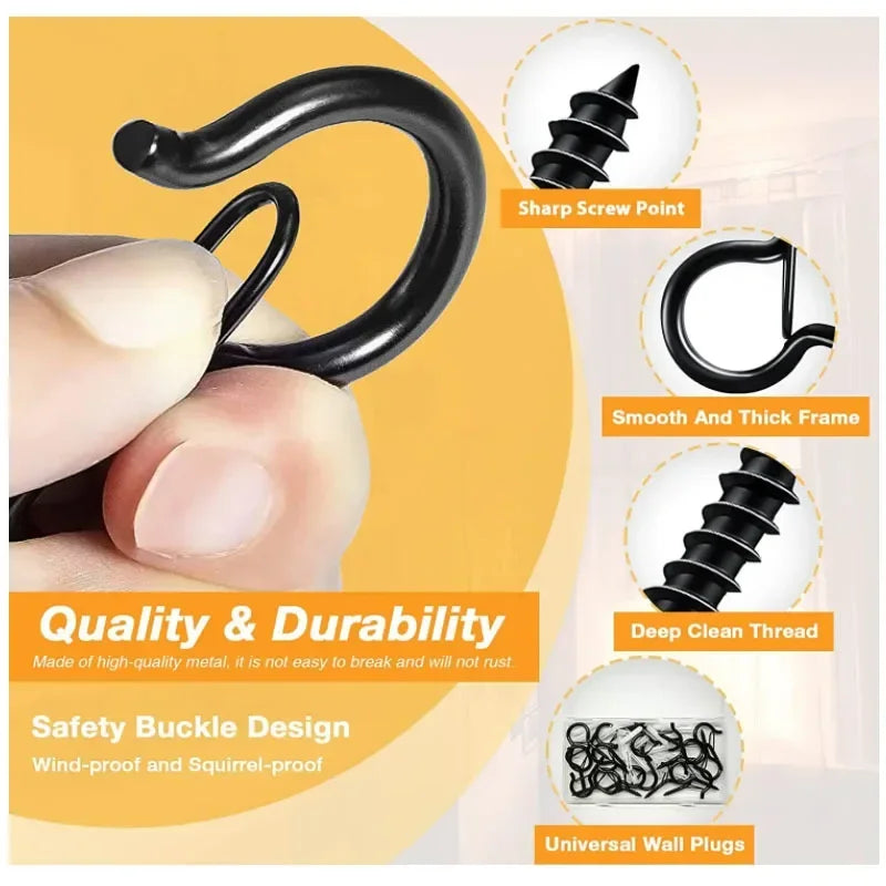 Hook screw, wall expansion screw hook, metal spring buckle hook Q-shaped spring hook screw hook