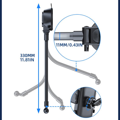 Dashboard Phone Holder for Car【360° Widest View】9in Flexible Long Arm, Universal Handsfree Auto Windshield Air Vent Phone Mount