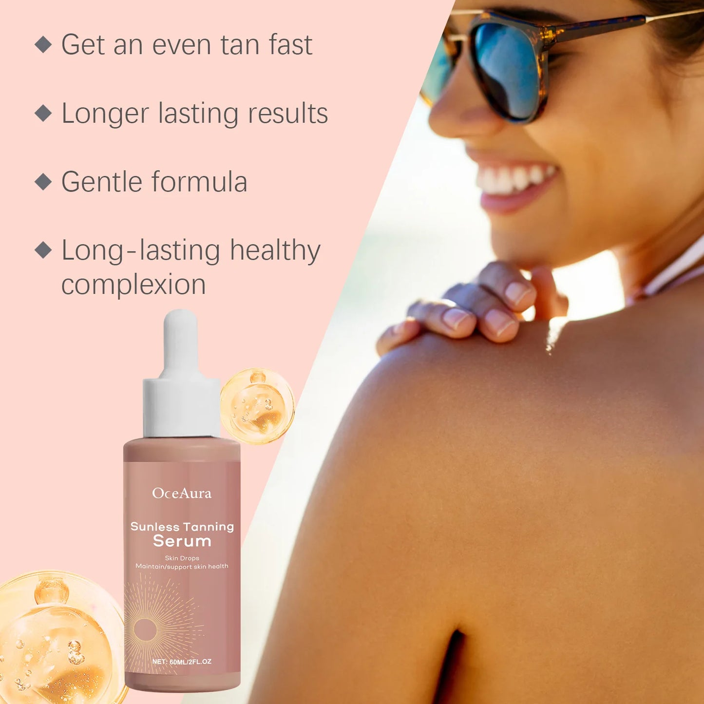 Herbal Sunless Tanning Essence Lasting Absorb Sunlight Natural Skin Sexy Protect Solarium Body Face Bronze Self Tanning Serums