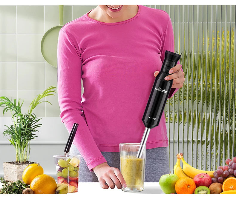 Wancle 600W Electric Hand Immersion Blender Multifunctional Kitchen Mixer For Baby Food Vegetable Meat Grinder Turbo Function