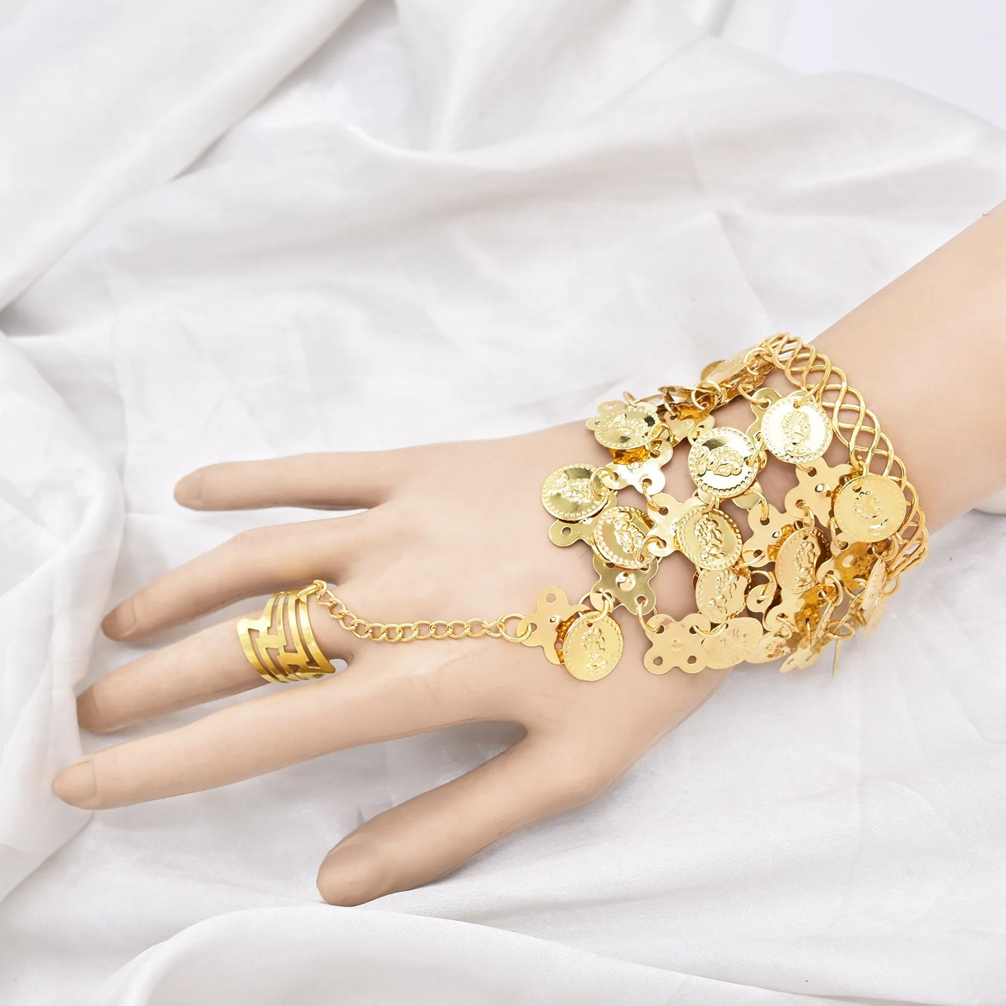 Indian Dance Accessories Necklace Headwear Earrings Bracelet Hair Band Jewelry Set Women's Party Jewelry Gifts