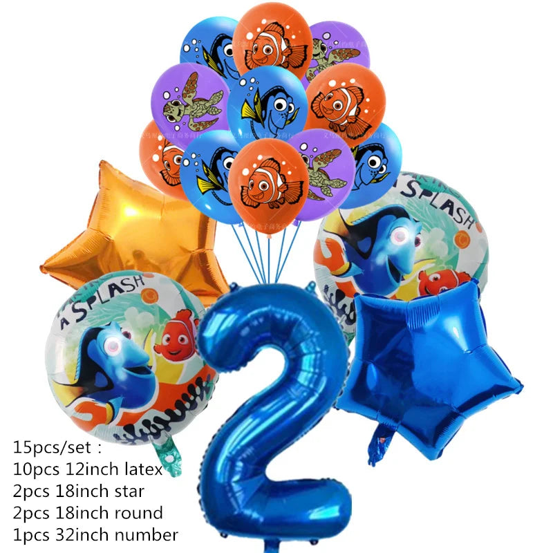 Finding Nemo Birthday Party Decoration Children Party Balloons Disposable Tableware Plates Napkins Cup Tablecloth Party Supplies