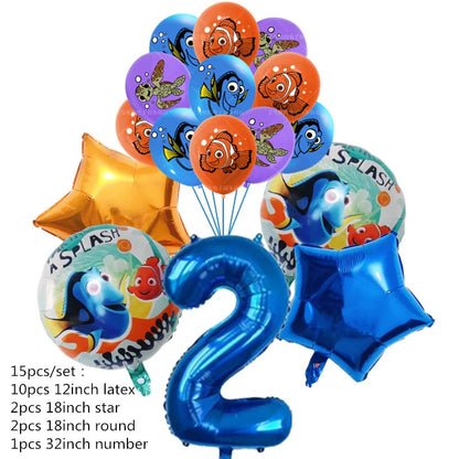 Finding Nemo Birthday Party Decoration Children Party Balloons Disposable Tableware Plates Napkins Cup Tablecloth Party Supplies