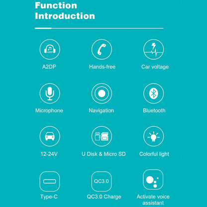Car Bluetooth FM Transmitter Bluetooth 5.0 FM Transmitter USB PD Car Fast Charger Electronic Accessories