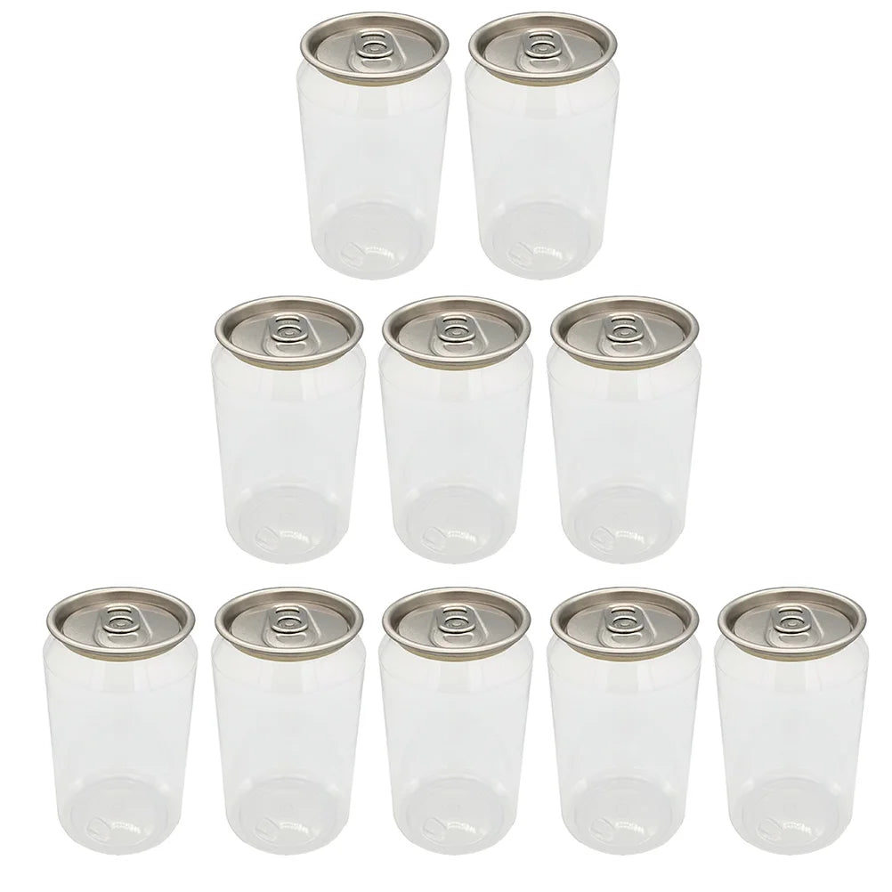 10pcs Disposable Can Milk Tea Cup Transparent Snack Bottle Beverage Bottle Dessert Bottles Milk Tea Shop Kitchen Supply