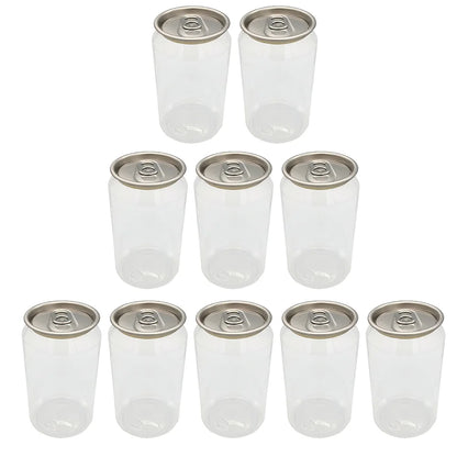 10pcs Disposable Can Milk Tea Cup Transparent Snack Bottle Beverage Bottle Dessert Bottles Milk Tea Shop Kitchen Supply