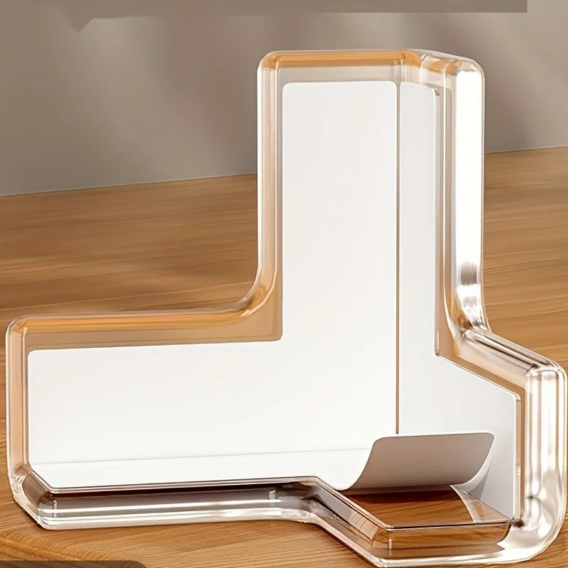 10 Transparent Silicone Corner Protectors, Strong Adhesive T-Shaped Furniture Protectors, Suitable for Protecting Hard Floors of