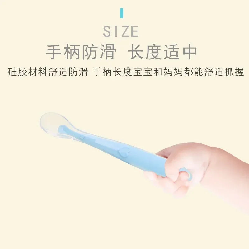 Silicone Soft Spoons for Baby Infant Feeder Spoons for Children Kids Soft Safety Feeding Spoons BPA Free Baby Utensils Flatware