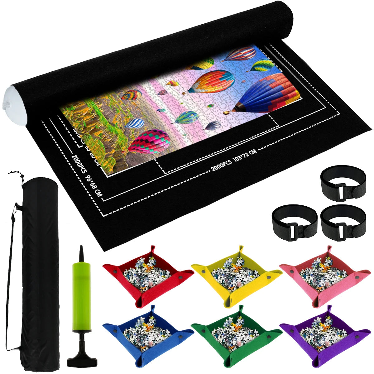 Puzzles Pad Felt Mat Up to 1500/2000/3000 Pieces Play Mat Puzzles Blanket Puzzle Accessories Easy to Use Roll Up Jigsaw