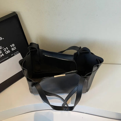 Big Shoulder Hand Commuting Bags for Women Large Capacity Drawstring Bucket Shopping Totes Top-Handle Bag 2025 Latest Handbags