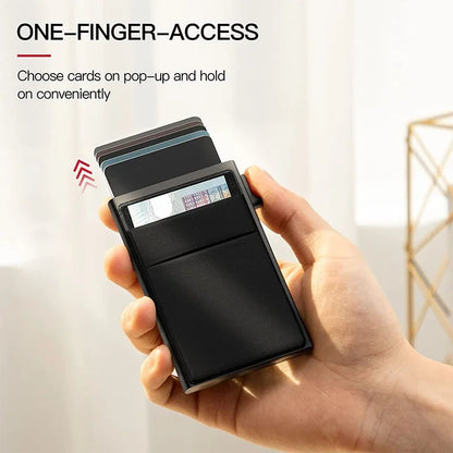 Rfid Blocking Pop Up Credit Card Holder Thin Mini Minimalist Slim Wallets Metal Cardholer Case Wallet for Men Carteras Choice