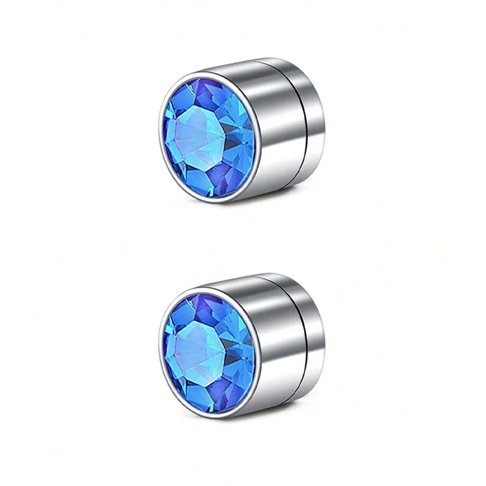 2Pcs CZ Dia 3-5mm Faux Non Pierced Ear Ring Ear Cuff Stainless Steel Fake Ear Ring Studs  For Women Men No Piercing Body Jewelry