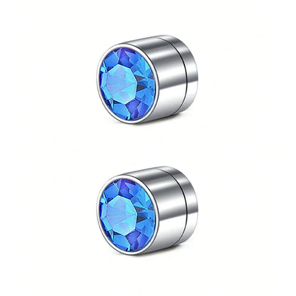 2Pcs CZ Dia 3-5mm Faux Non Pierced Ear Ring Ear Cuff Stainless Steel Fake Ear Ring Studs  For Women Men No Piercing Body Jewelry