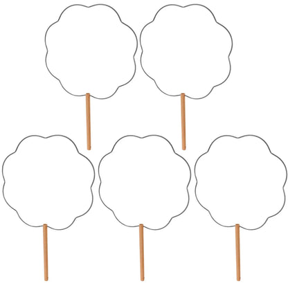 5 Pcs Iron Fan Frames Handmade Craft Tools Diy Silk Fans Wedding Vintage Round Fan Skeletons Hanfu Accessories Foldable Japanese