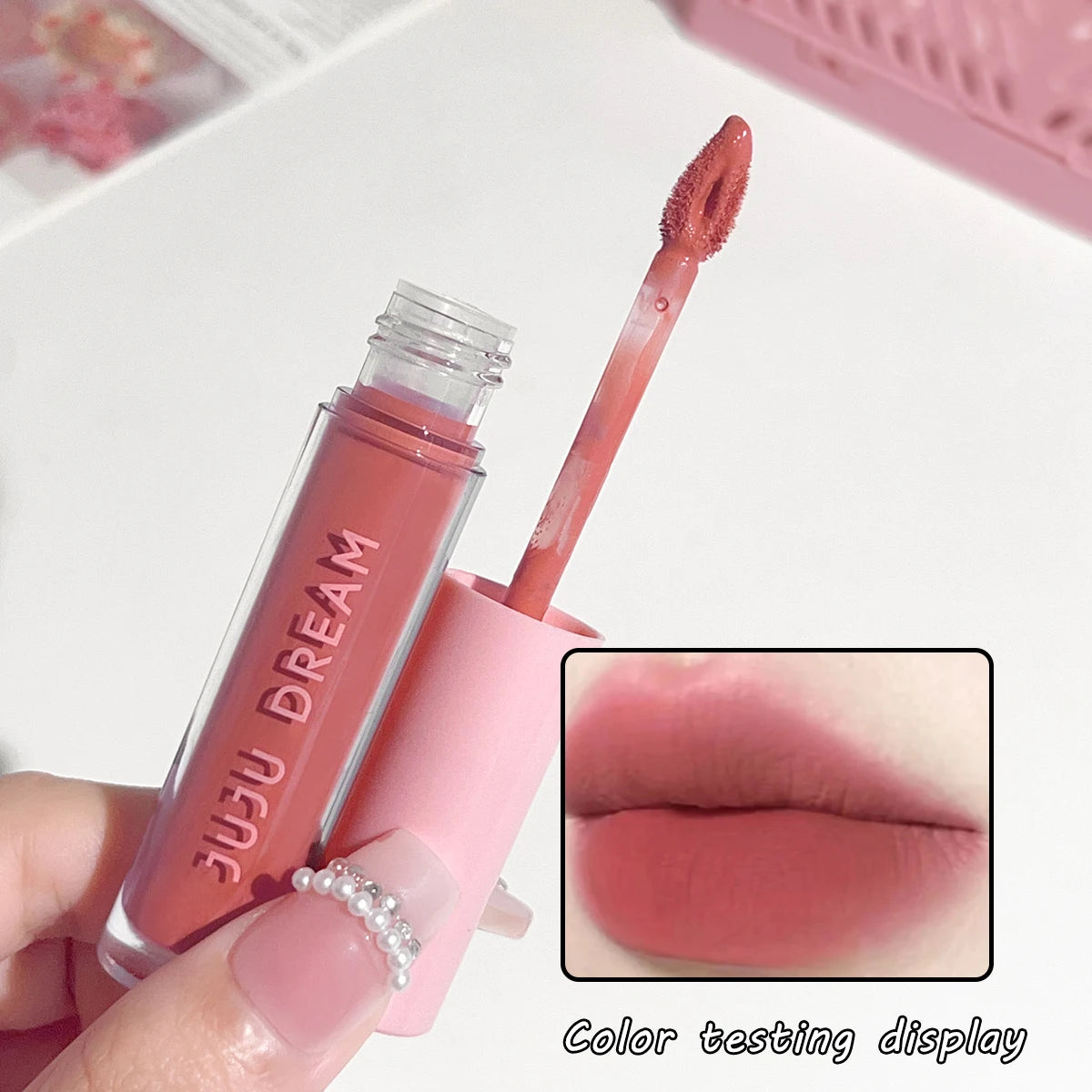 Floral Lip Gloss Water Mist Lip Tint Matte Lightweight and Translucent Lip Stain Whitening Lipstick Non-Transfer