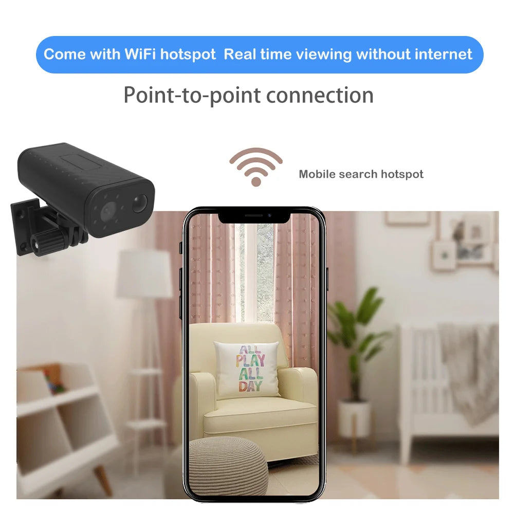 Mini Smart Home Security Camera Indoor Wireless WiFi Remote View Outdoor waterproof Camera Human Detection Sleep standby