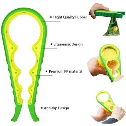 4-in-1 Universal Jar Opener Multifunction Handy Screw Cap Jar Openers Can Lid Opener Bottle Can Lid Grip Wrench Kitchen Gadgets