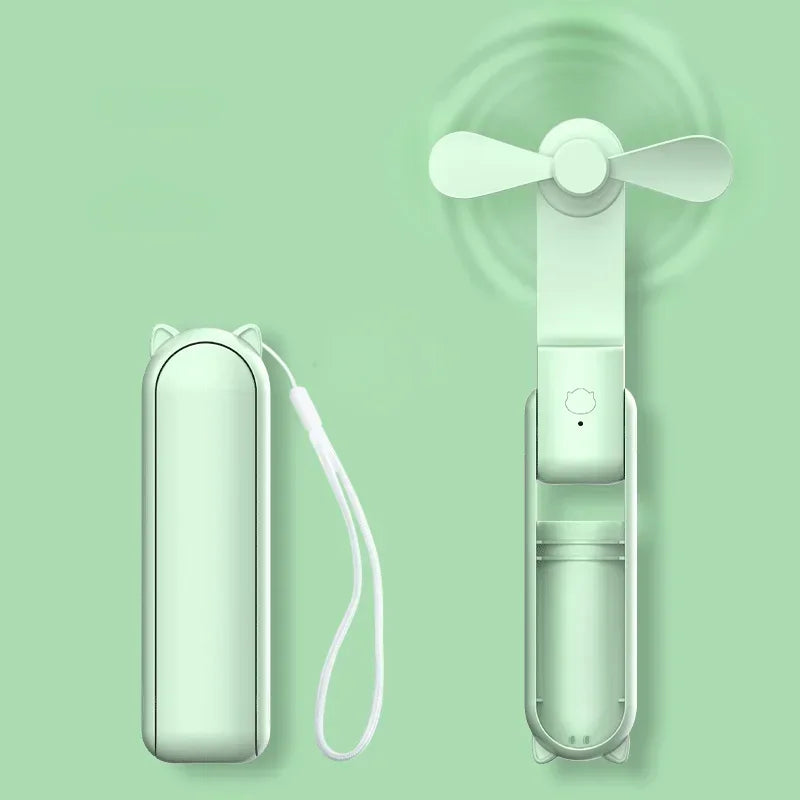 Candy colored portable fan mini handheld fan unique design portable personal handheld fan USB charging with powerful turbo wind
