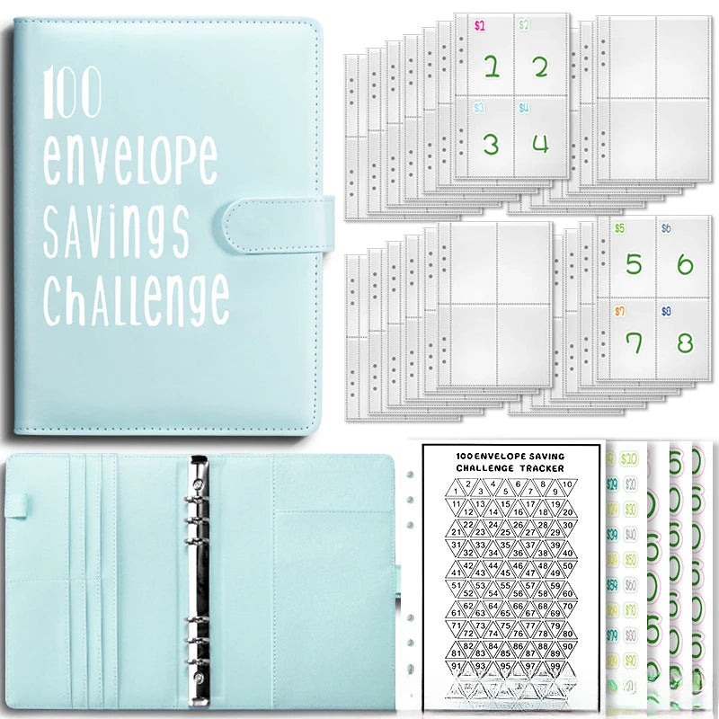 100 Envelope Cash Savings Challenge, Saving Challenge Envelop Book, Budget Envelope Financial Assistant, A5 Size Cash Binder