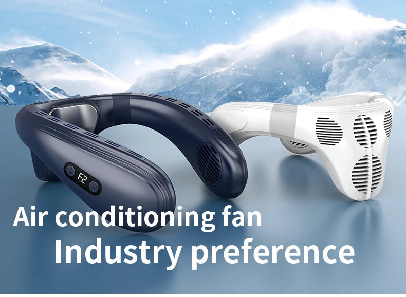 New Wearable Neck Fan Hanging Neck Fan Rechargeable Semiconductor Cooling Bladeless Fan Outdoor Personal Fan Wearable Cooler